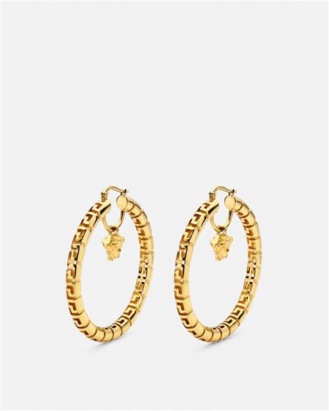 Greca Hoop Earrings Gold 